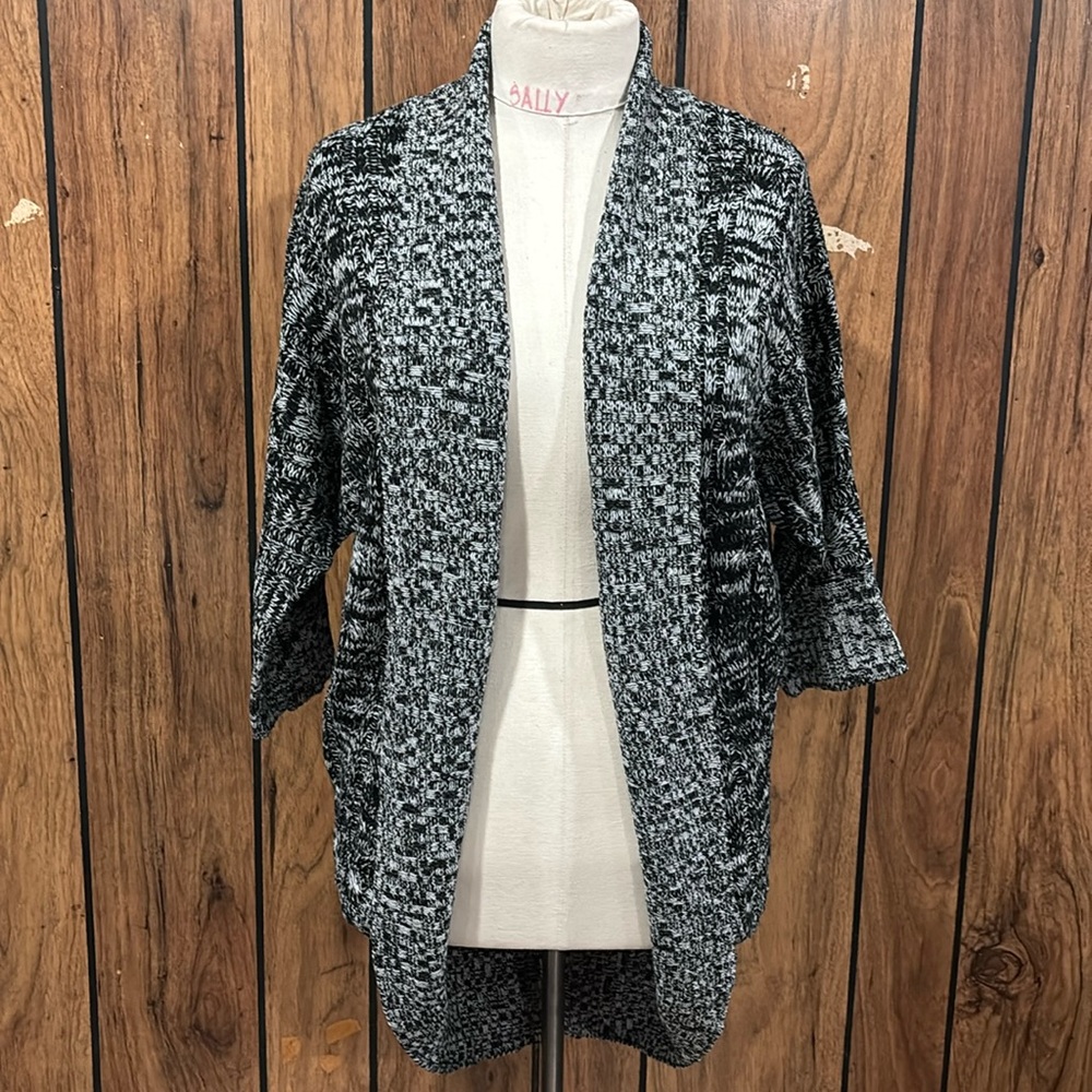 Black and White Knit Cardigan